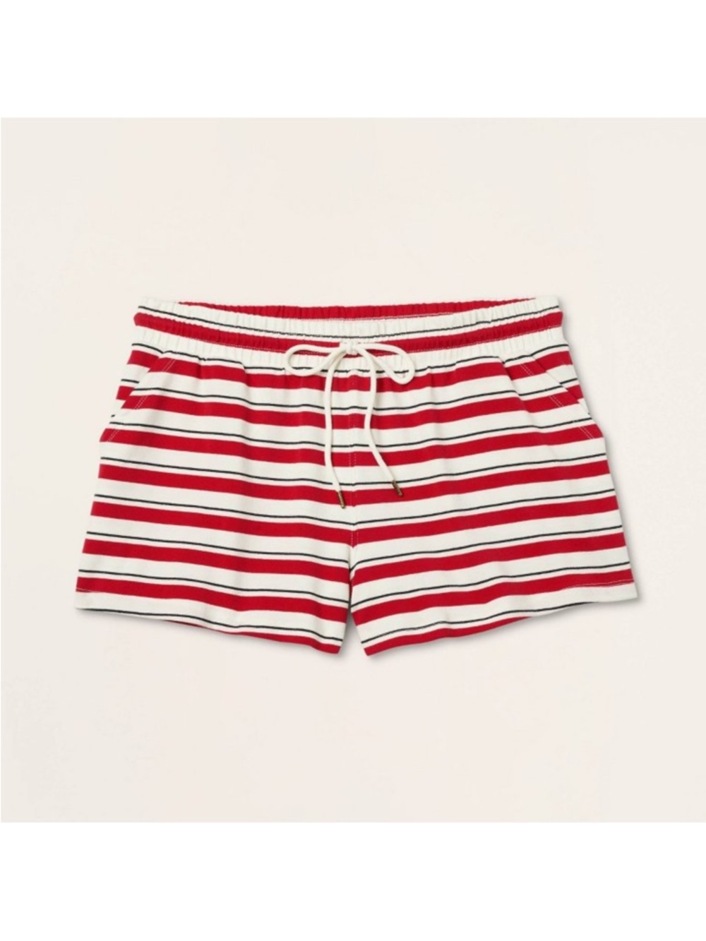 PARKE X TARGET Striped Red and White Women's Knit Drawstring Shorts